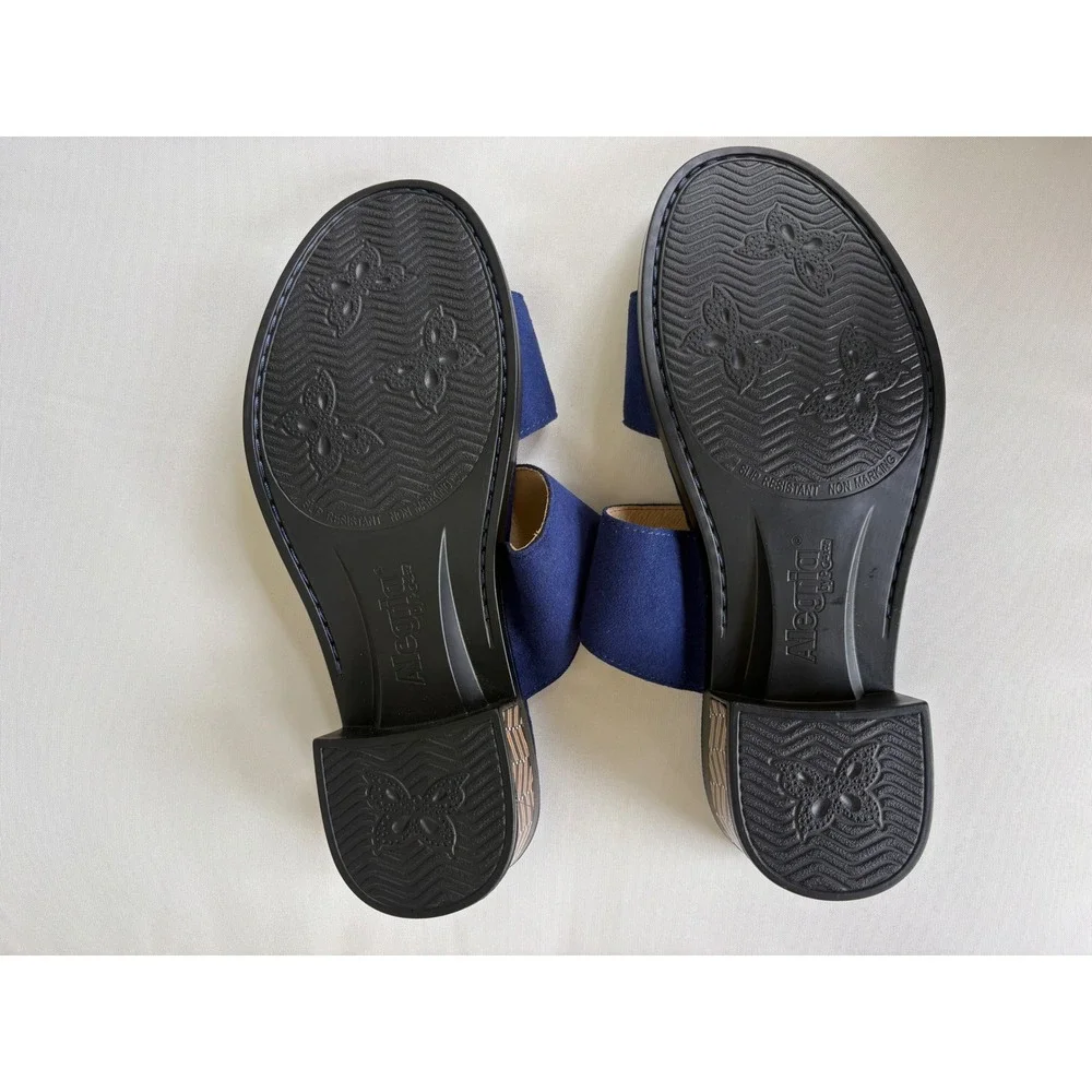 NWOB Alegria Tia Slide‎ Sandal Womens 40 Leather Adjustable Block Heel Comfort